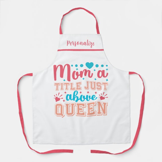 Cute Funny Quote Gift for Mom Kitchen Apron (Front)