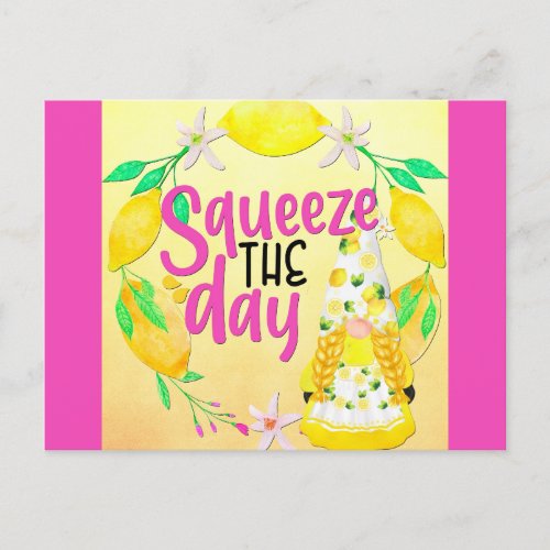 Cute Funny Quote Gnome Lemons Postcard