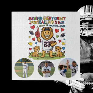 Cute Funny Quotes Lion Football Dad Photo Jigsaw Puzzle
