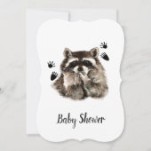 Cute Funny Raccoon Garden Animal Baby Shower Invitation (Front)