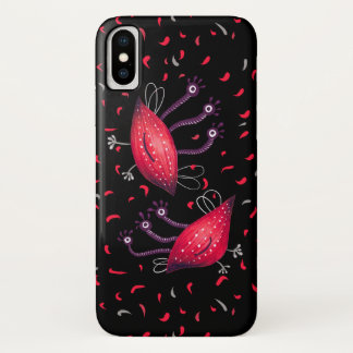 Cute Funny Red Three Eyed Cartoon Aliens iPhone X Case