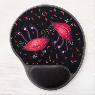 Cute Funny Red Three Eyed Cartoon Aliens Gel Mouse Pad