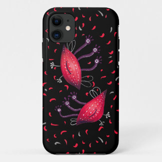 Cute Funny Red Three Eyed Cartoon Aliens Kids iPhone 11 Case