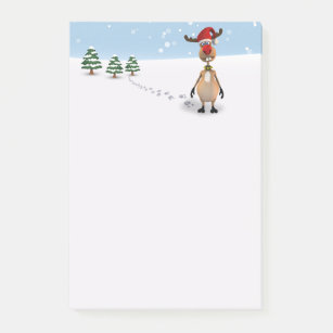 Cute Funny Reindeer Christmas Tree Post-it® Notes