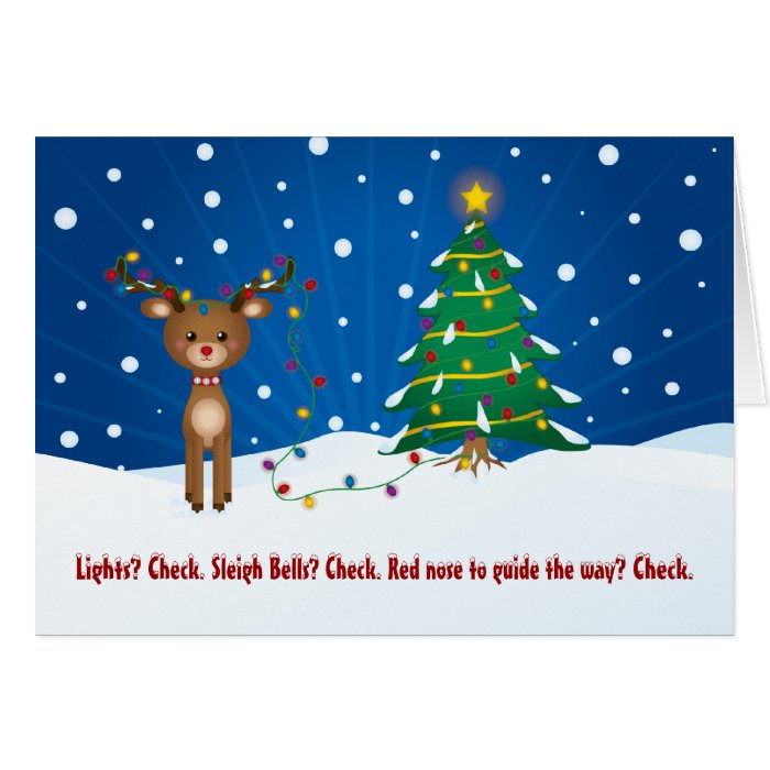 Cute, Funny Rudolph Christmas Card