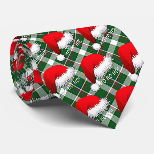 Cute Funny Santa Claus Hat HoHoHo Greeting Pattern Neck Tie