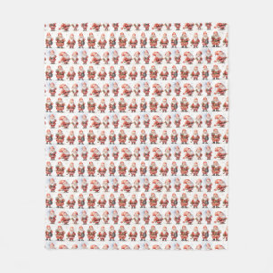 Cute funny Santa Claus Merry Christmas gift Fleece Blanket