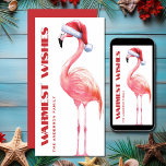 Cute Funny Santa Flamingo Tropical Beach Christmas Holiday Card<br><div class="desc">Bring tropical holiday cheer with this Warmest Wishes "Cute Funny Santa Flamingo Tropical Beach Christmas Holiday Card." Featuring a whimsical flamingo in a Santa hat,  this playful design adds a fun,  sunny twist to your Christmas greetings. Perfect for spreading smiles and warm wishes during the festive season!</div>