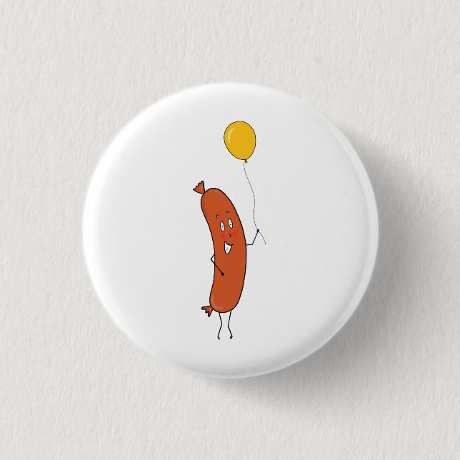 Cute funny Sausage Button (Front)