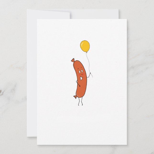 Cute funny Sausage Invitation (Front)