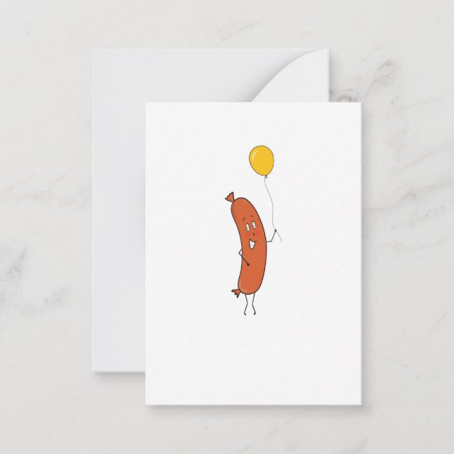 Cute funny Sausage Note Card (Front)