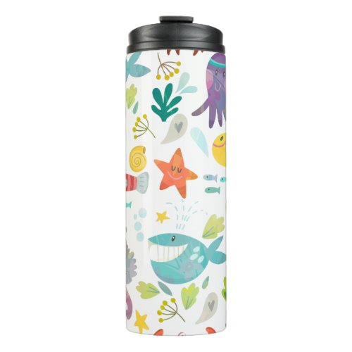 Cute Funny Sea Animals Thermal Tumbler