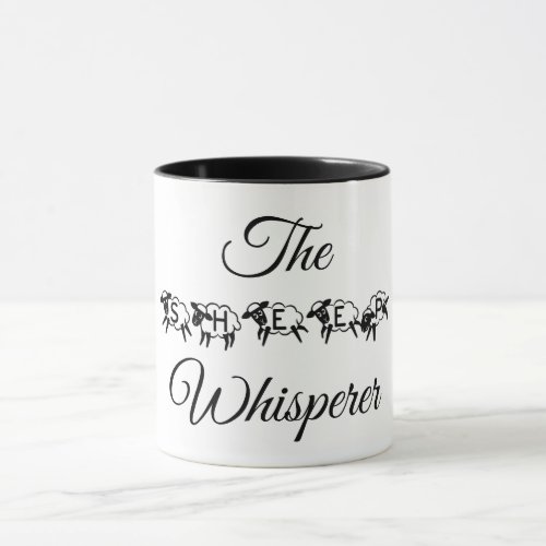 Cute Funny Sheep Whisperer Typography Mug