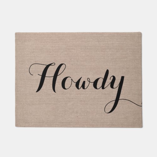 Cute funny simple modern hello howdy quote saying doormat