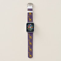 Cute Funny Skating Cartoon Giraffe Apple Watch Band