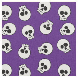 Cute Funny Skeleton Faces Fabric