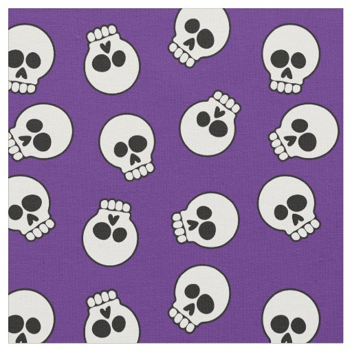 Cute Funny Skeleton Faces Fabric