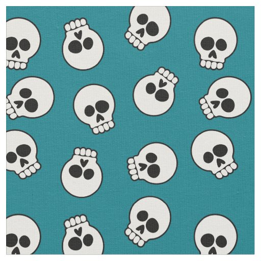 Cute Funny Skeleton Faces Fabric
