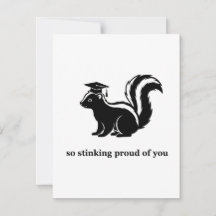 Cute Funny Skunk Graduation Card So Proud