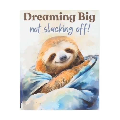 Cute funny sleeping sloth wall art for bedroom