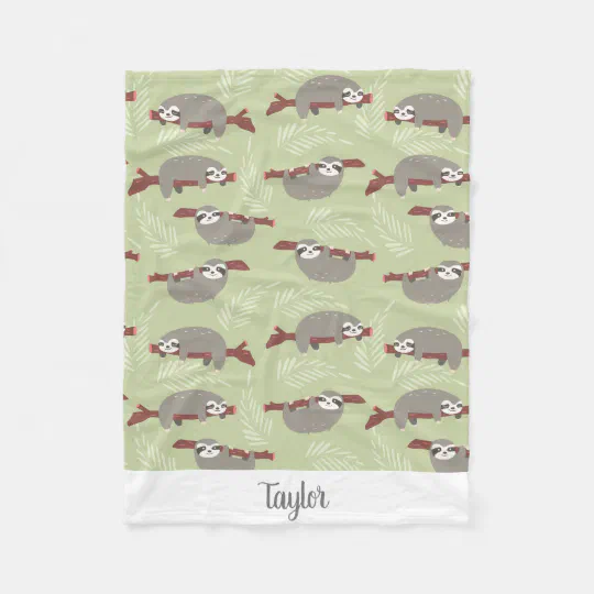 Sloth Tshirt Fleece Blanket Sloth Tshirt Fleece Blanket
