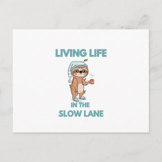 cute funny sloth holiday postcard