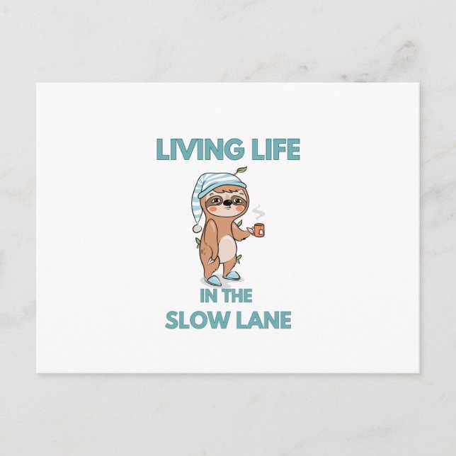 cute funny sloth holiday postcard (Front)