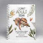 Cute Funny Sloth 'I can't Adult Today' Yearly  Planner<br><div class="desc">Cute funny sloth yearly planner. Design features a sleepy watercolor sloth lazing around,  tropical botanical foliage and the fun quote 'I can't adult today - and tomorrow doesnt look good either". Simply add name and change the year.</div>