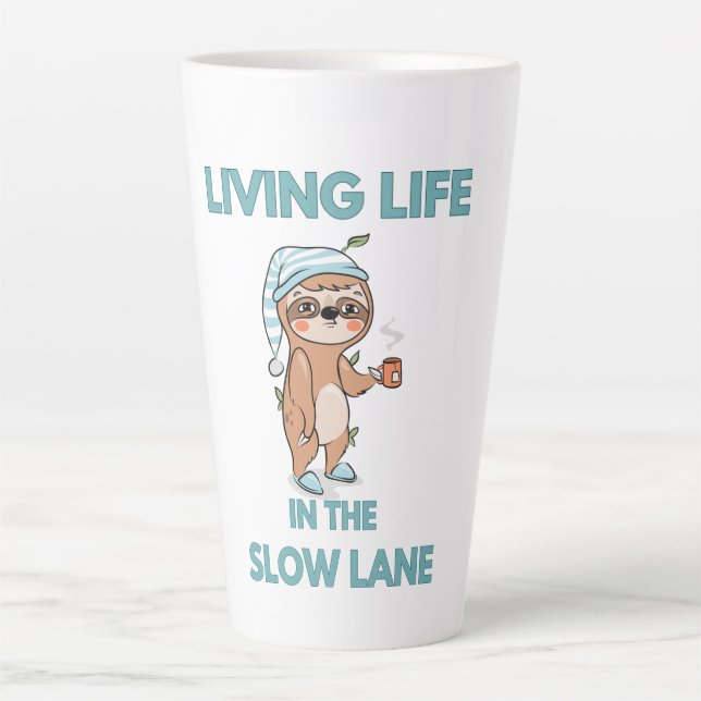 cute funny sloth latte mug (Front)