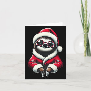 Cute Funny Sloth Santa Claus Christmas Xmas Sloth  Card