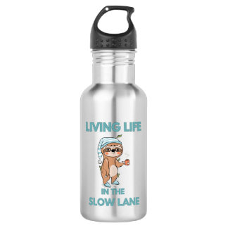 cute funny sloth stainless steel water bottle
