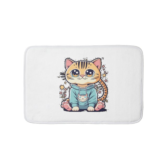 Cute funny small kitten Chiffon Top Bath Mat (Front)