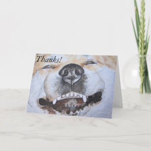 cute funny smiling dog thank you card