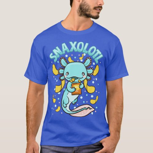 Cute Funny Snaxolotl Adorable Snacking Axolotl T_Shirt