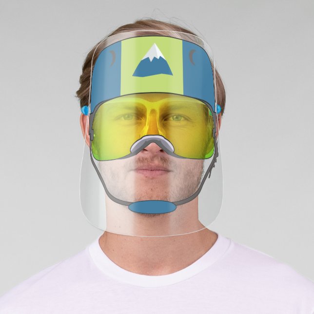 Cute Funny Snowboard Helmet Winter Sports Fan Face Shield (Insitu)