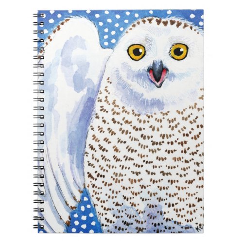 Cute funny snowy owl winter Notebook