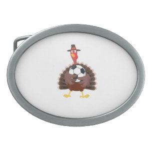 Cute Funny Soccer Thanksgiving Turkey Boys  Belt Buckle