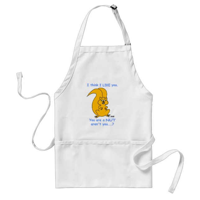 Cute Funny Squirrel Cartoon Art Friendship BBQ Adult Apron (Front)