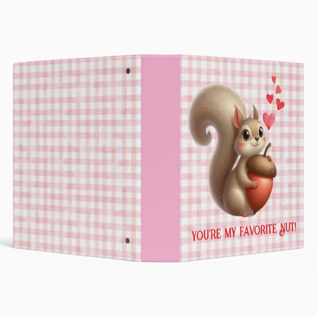 Cute funny squirrel Valentine's Day 3 Ring Binder (Background)