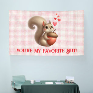 Cute funny squirrel Valentine's Day Banner