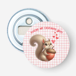Cute funny squirrel Valentine's Day Bottle Opener