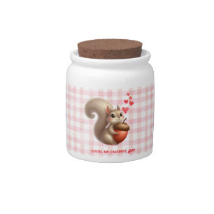 Cute funny squirrel Valentine's Day Candy Jar