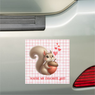 Cute funny squirrel Valentine's Day Car Magnet