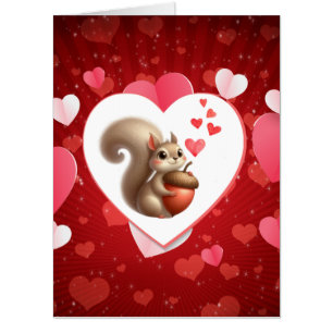 Cute funny squirrel Valentine's Day Card