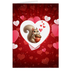 Cute funny squirrel Valentine's Day Cards