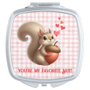 Cute funny squirrel Valentine's Day Compact Mirror