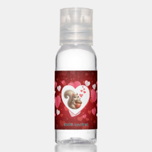 Cute funny squirrel Valentine's Day Hand Sanitizer