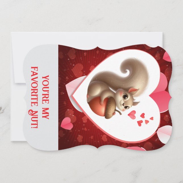 Cute funny squirrel Valentine's Day Holiday Card (Front)