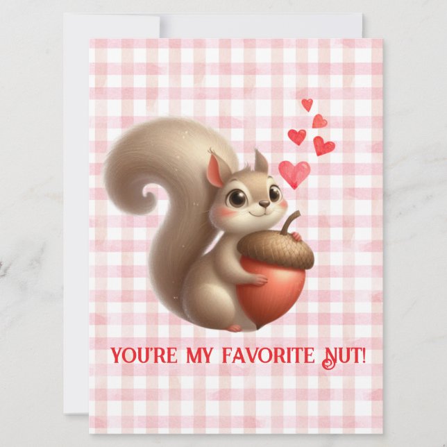 Cute funny squirrel Valentine's Day Holiday Card (Front)