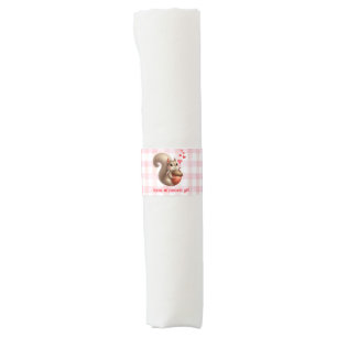 Cute funny squirrel Valentine's Day Napkin Bands